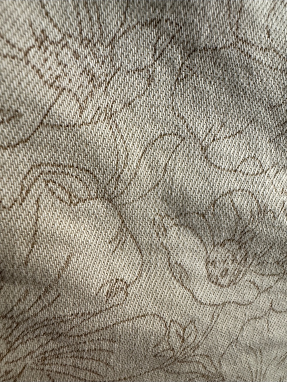 Zara Cream Floral-Print Straight Jeans - Picture 3 of 6